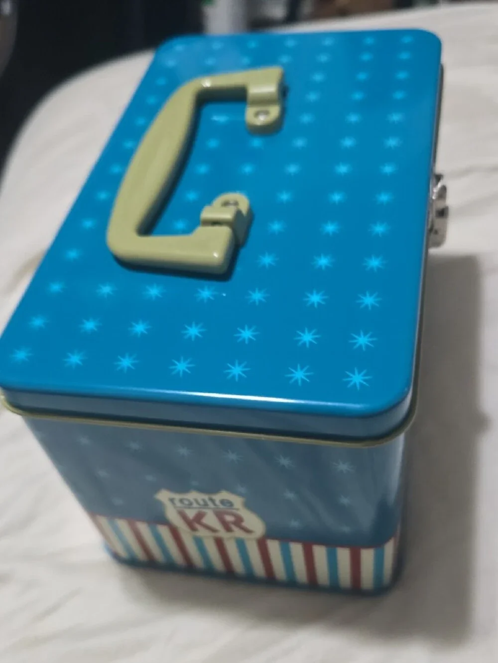 Sanrio Blue Keroppi Metal Tin with Logo